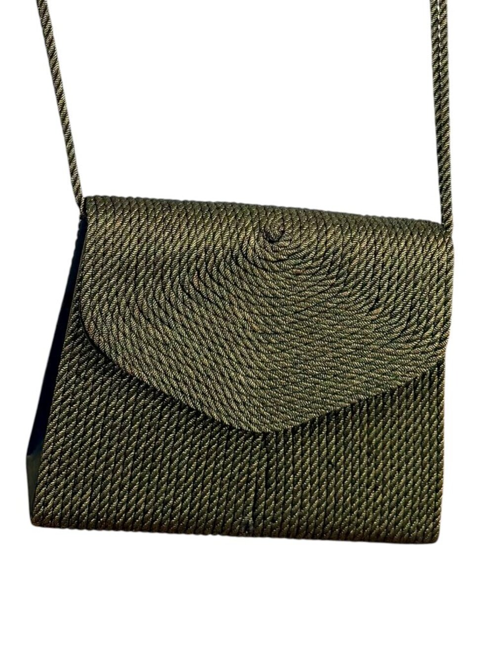 Neiman Marcus Shoulder Bag Woven Braided Olive